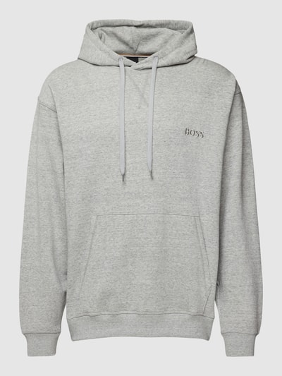 BOSS Hoodie met labelstitching, model 'Cozy' Middengrijs gemêleerd - 2