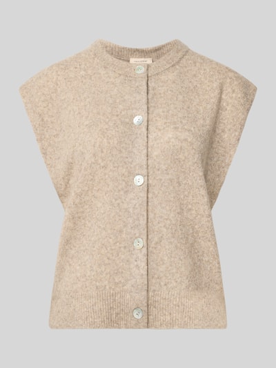 FREE/QUENT Strickweste aus Wolle mit Knopfleiste Sand 2