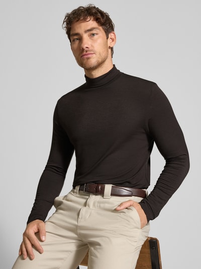 Drykorn Shirt met lange mouwen en col, model 'EMANUEL' Donkerbruin - 3