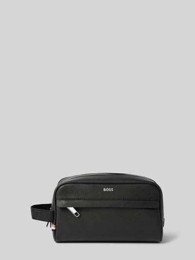 BOSS Kulturtasche mit Label-Print Modell 'Zair' Black 1