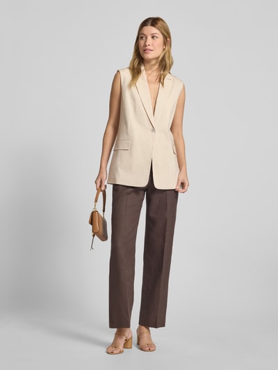 s.Oliver BLACK LABEL Relaxed Fit Weste aus Baumwoll-Mix mit Leinen Sand 1