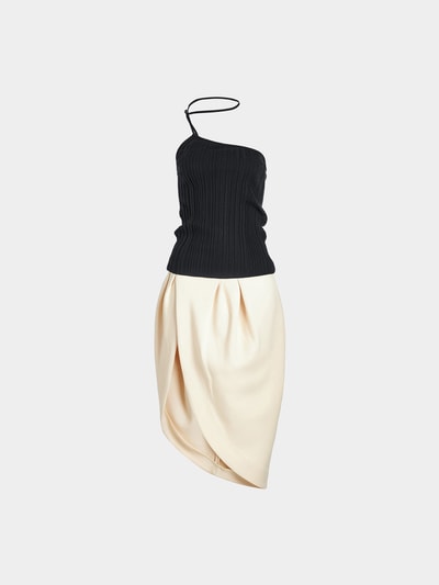 Jacquemus Asymmetrisches Kleid  Beige 1