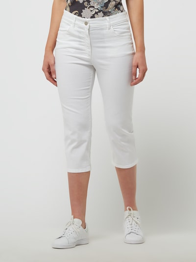 Zerres Jeansy capri o kroju slim fit z dodatkiem streczu model ‘Cora’ Biały 4