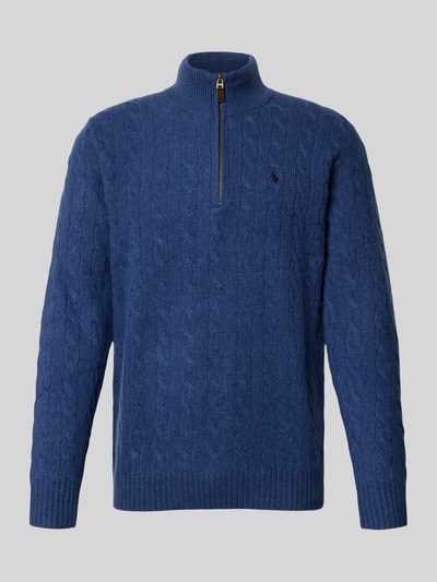 Polo Ralph Lauren Gebreide pullover van een mix van katoen en kasjmier met opstaande kraag Donkerblauw - 2