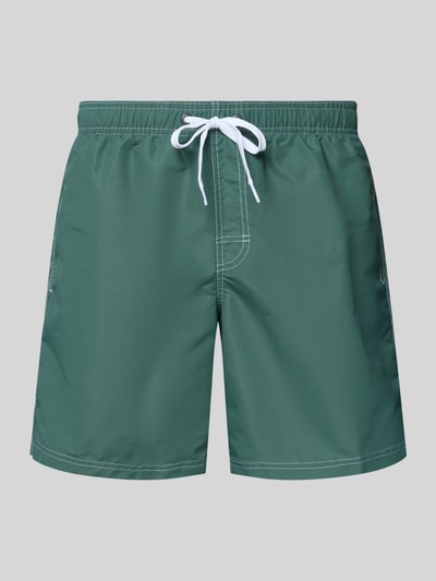 Produktfoto, Badehose mit elastischem Bund Modell 'UNI SHORTS NEON' von Sundek in Grün, Regular-Fit, Tunnelzug, glatte Oberfläche, für Herren.
