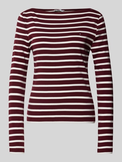 Tommy Hilfiger Longsleeve mit U-Boot-Ausschnitt Dunkelrot 2