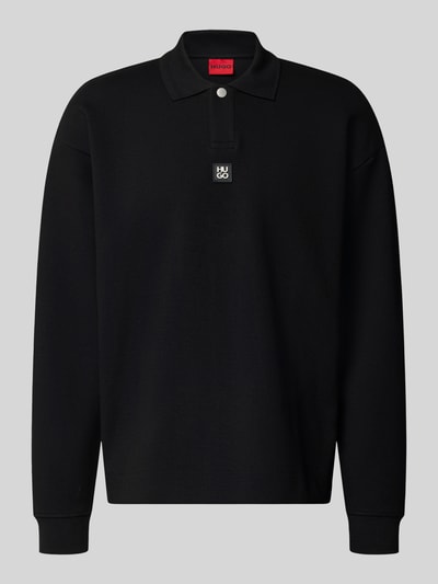 Produktfoto, czarna bluza Oversize Fit Sweatshirt aus Baumwoll-Mix model 'Dabins' von HUGO, gładka faktura, kontekst: bluza męska od HUGO