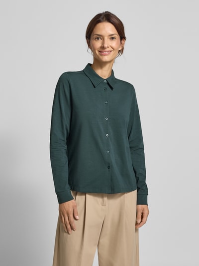 s.Oliver RED LABEL Regular fit overhemdblouse van katoenmix Donkergroen - 4
