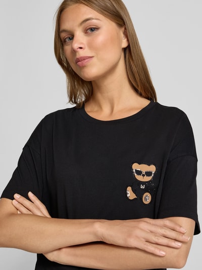 Liu Jo White T-shirt met motiefpatch Zwart - 3