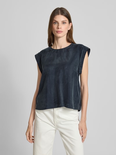 BOSS Orange Top bluzkowy o kroju regular fit z mieszanki cupro i wiskozy Czarny 4