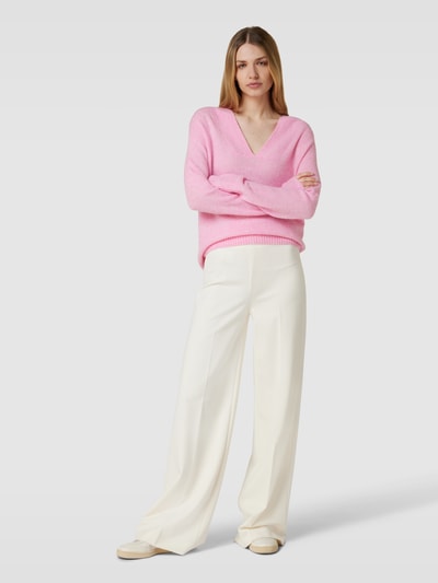 Opus Strickpullover mit V-Ausschnitt Modell 'Pilina' Rosa 1