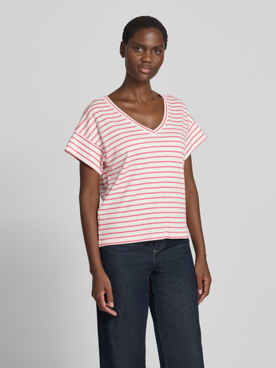 s.Oliver RED LABEL T-shirt o kroju relaxed fit z czystej bawełny Ciemnoczerwony 4