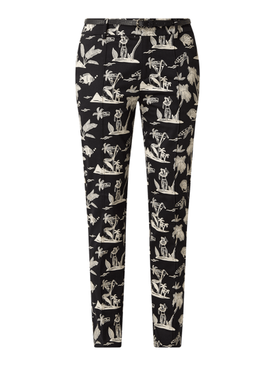 Scotch & Soda Regular fit chino met Hawaï-prints  Zwart - 2