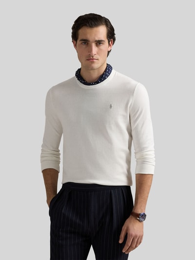 Polo Ralph Lauren Slim Fit Pullover aus reiner Baumwolle Weiss 4