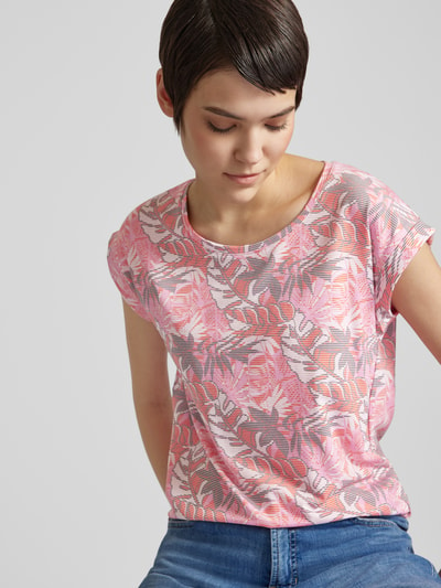 Soyaconcept T-shirt met all-over bloemenprint, model 'Galina' Felroze - 3