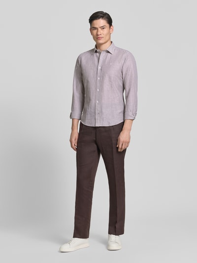 JOOP! COLLECTION Casual Fit Freizeithemd mit Kentkragen Modell 'Mike' Schoko 1
