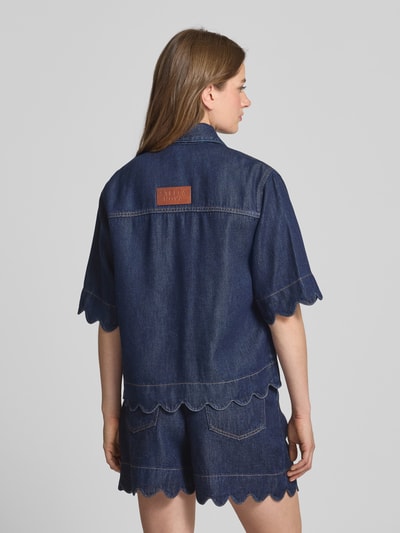 Stella Nova Jeansblouse met knoopsluiting Marineblauw - 5