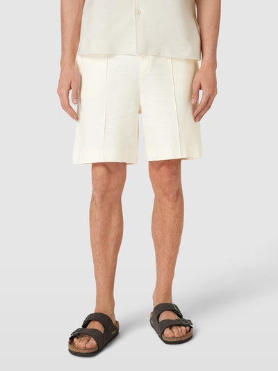 JOOP! Jeans Regular Fit Shorts mit fixierten Bügelfalten Modell 'Damiano' Offwhite 4