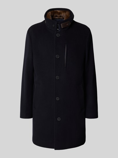 Roy Robson Regular fit lange jas van een mix van katoen en kasjmier Marineblauw - 2