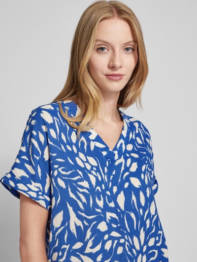 Vila Blouseshirt met structuurmotief, model 'BEA' Marineblauw - 3