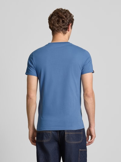 Superdry T-shirt met labelstitching Oceaanblauw - 5