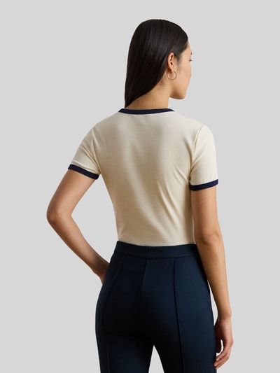 Lauren Ralph Lauren Slim Fit T-Shirt aus Baumwoll-Mix Ecru Melange 5
