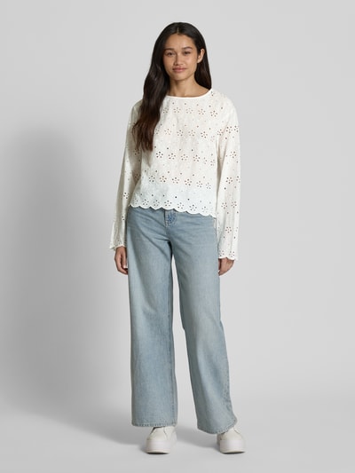 Pieces Loose Fit Blusenshirt aus reiner Baumwolle Modell 'TARMORINE' Offwhite 1