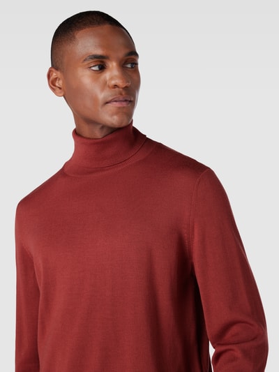 JOOP! Collection Rollkragenpullover aus Schurwolle Modell 'Donte' Bordeaux 3