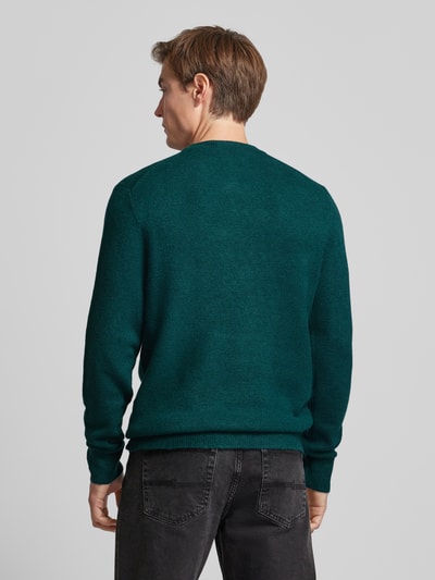 Scotch & Soda Regular fit gebreide pullover met ronde hals Petrol - 5