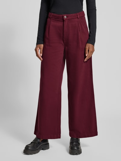 Jake*s Casual Wide Leg Hose mit Eingrifftaschen Aubergine 4