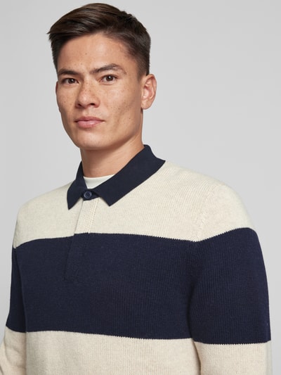 OLYMP Level Five Gebreide pullover met polokraag, model 'Rugby' Offwhite - 3