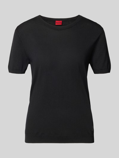 Produktfoto, Regular Fit Pullover aus Schurwoll-Mix Modell 'SESSINAK' von HUGO in Schwarz, glatte Textur, Damen Pullover von HUGO