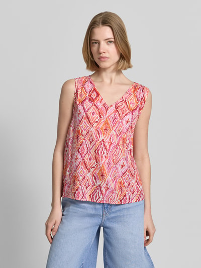 VERO MODA Top o kroju loose fit z czystej wiskozy model 'EASY JOY' Różowy 4