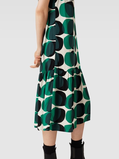 OPUS Midikleid mit Allover-Muster Modell 'Wicy witty' Petrol 3