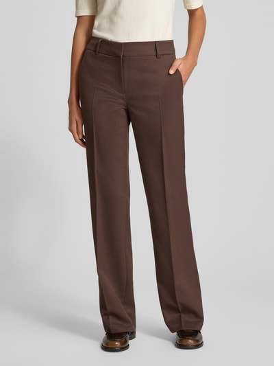 Jake*s Collection Regular Fit Anzughose mit Strukturmuster Dunkelbraun 4