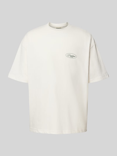 PROHIBITED T-Shirt mit Label-Stitching und Rundhalsausschnitt Offwhite 2