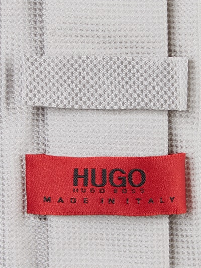 HUGO Krawatte aus reiner Seide (6 cm) Silber 2