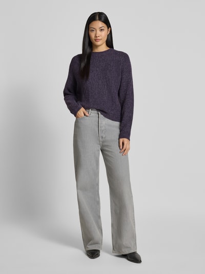 B.Young Gebreide pullover met ronde hals, model 'Monna' Prune - 1