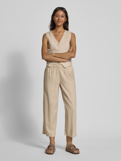 Only Regular Fit Weste mit Cinch-Bändern Modell 'CARO' Sand 1