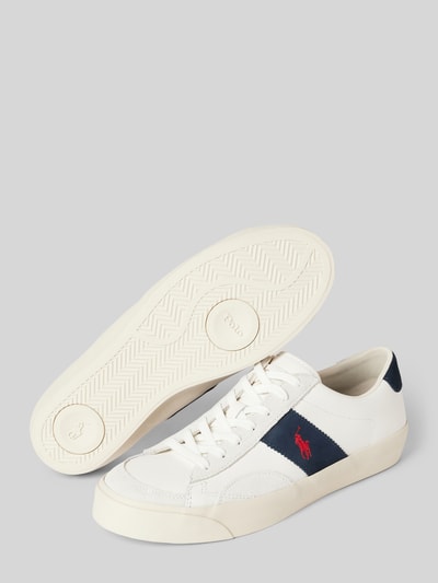 Polo Ralph Lauren Sneakers van leer met logostitching, model 'SAYER' Wit - 3