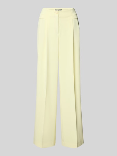 Produktfoto, Wide Fit Stoffhose mit Bügelfalten von Marc Cain, materiał z domieszką stretchu, szeroki krój, wysoki stan, Szerokość w rozmiarze 36: 40 cm, długość nogawki od wewnątrz: 81 cm