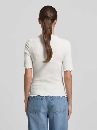 Tom Tailor Denim Slim Fit T-Shirt mit Stehkragen Offwhite 5