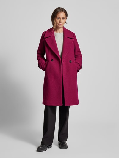 Milo Coats Lange jas met reverskraag, model 'Caro' Fuchsia - 1