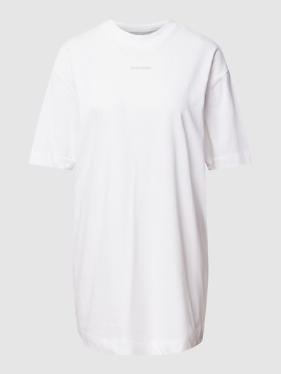 Calvin Klein Performance Relaxed Fit T-Shirt-Kleid mit Label-Print Weiss 2