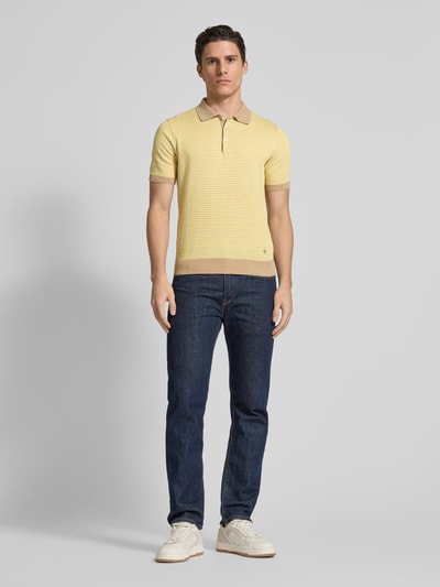 Manuel Ritz Poloshirt met korte knoopsluiting Lichtgeel - 1