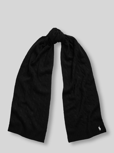 Polo Ralph Lauren Schal aus Schurwoll-Kaschmir-Mix mit Logo-Stitching Black 1