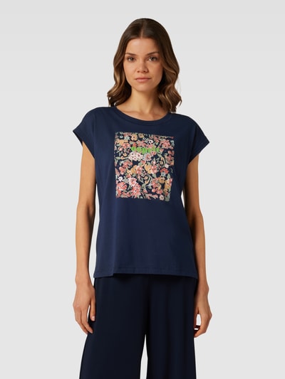 Esprit T-shirt met bloemenprint Marineblauw - 4