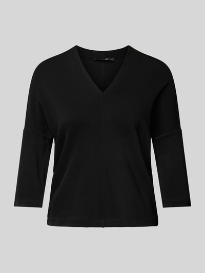Someday T-Shirt mit V-Ausschnitt und 3/4-Arm Modell 'Uhlyn' Black 2