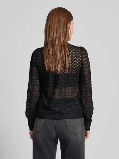 Vero Moda Regular Fit Spitzenbluse mit Ballonärmeln Modell 'BECCA' Black 5