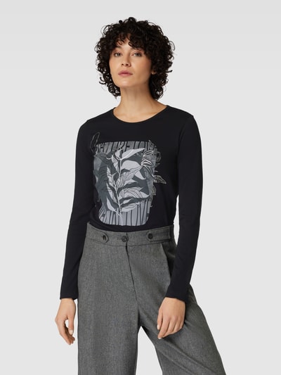 Montego Longsleeve mit Label-Print Black 4